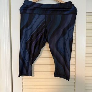 Blue and Black Patterned Bike Shorts